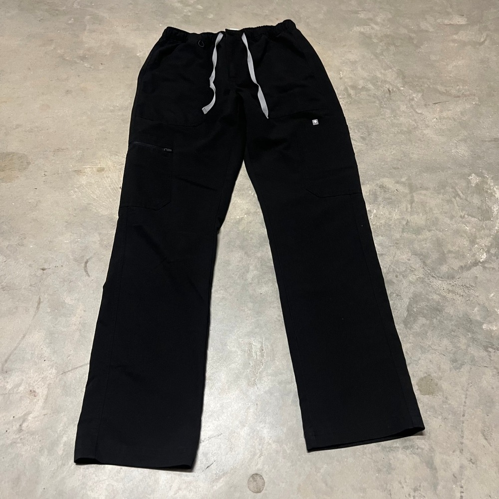 FIGS Technical Collection Black Scrub Pants Women Small TM3001 Cargo Straight